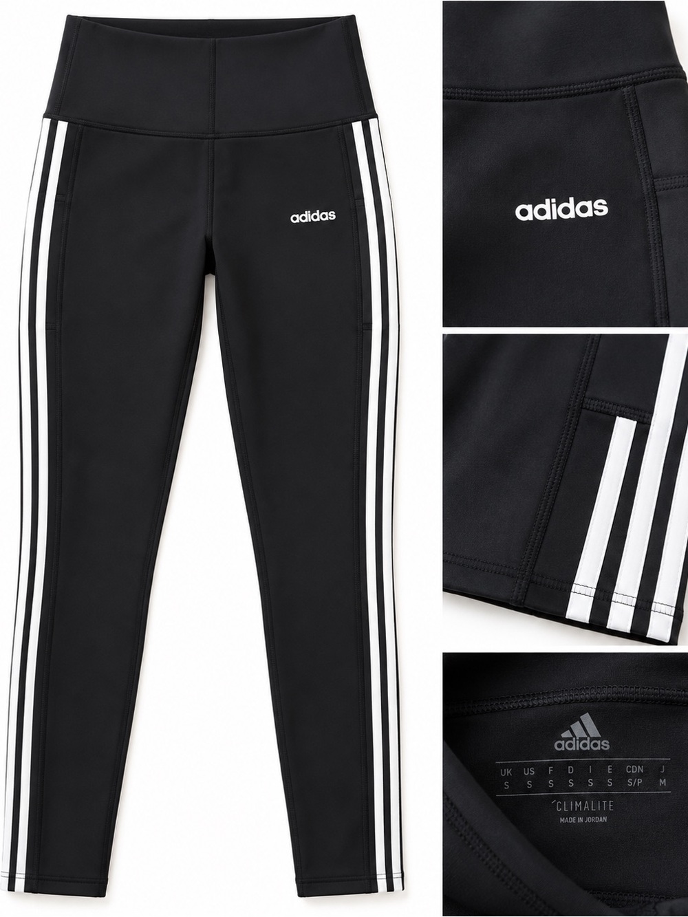 🖤 Adidas Climalite High-Rise 3-Stripes Leggings